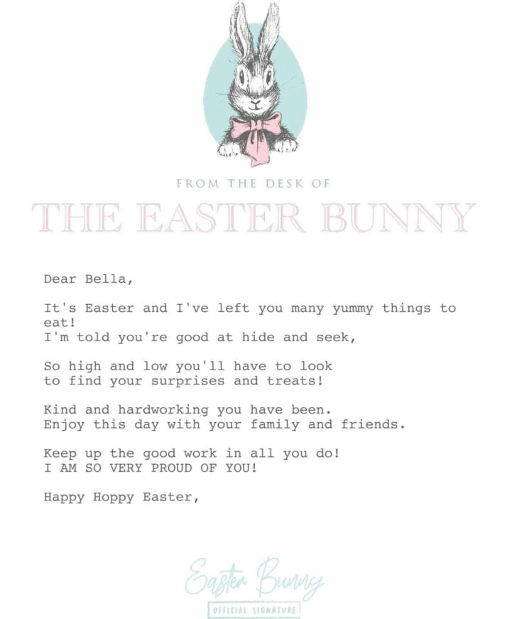 Free Printable Letters From The Easter Bunny