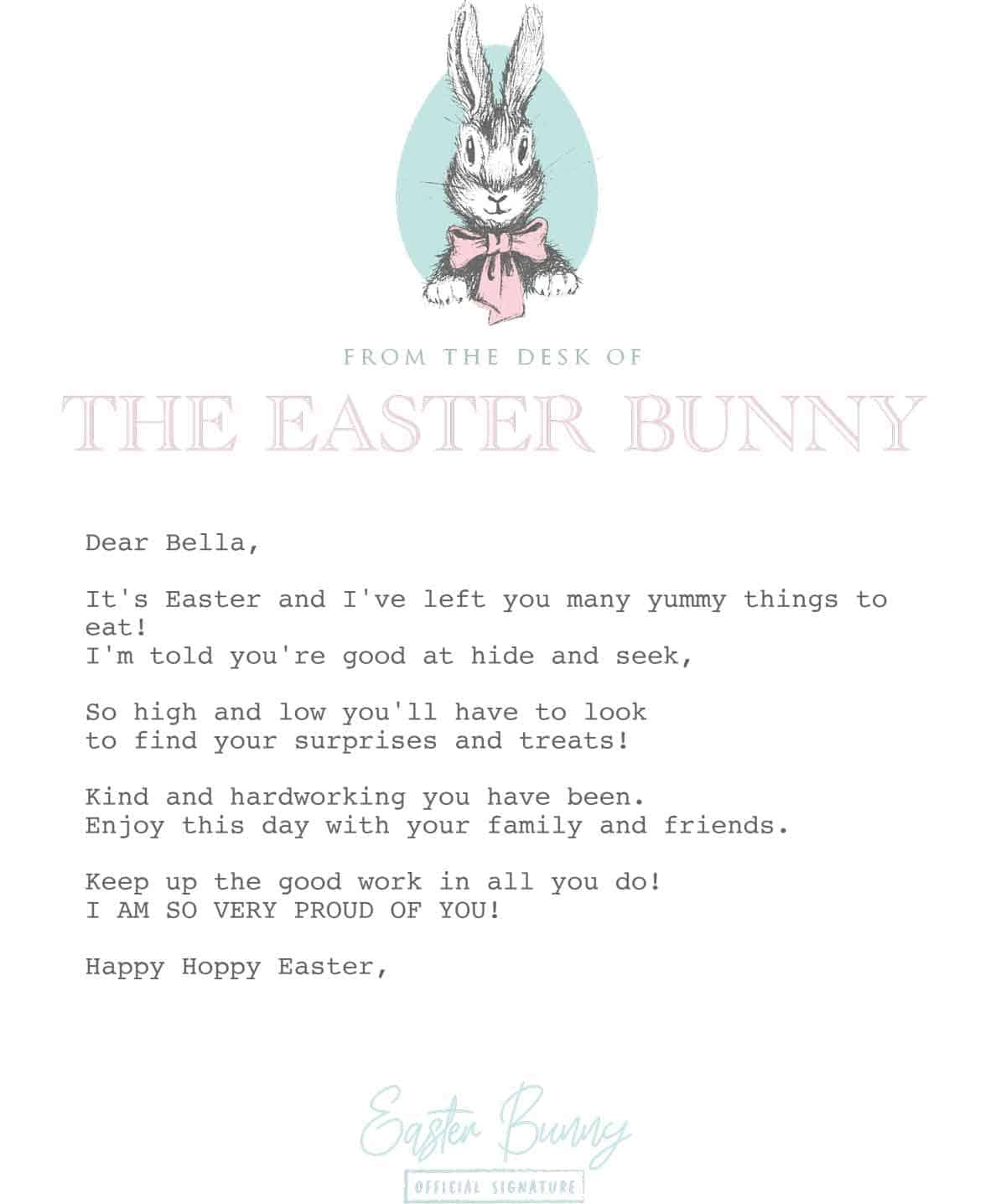 Free Personalized Easter Bunny Letter | Skip To My Lou throughout Free Printable Letters From The Easter Bunny