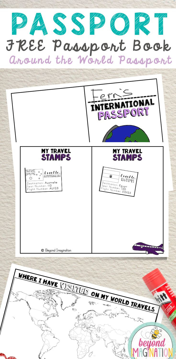 Free Play Passport | Passports Kids Printables | Around The World inside Free Printable Template For Mini Passport Book