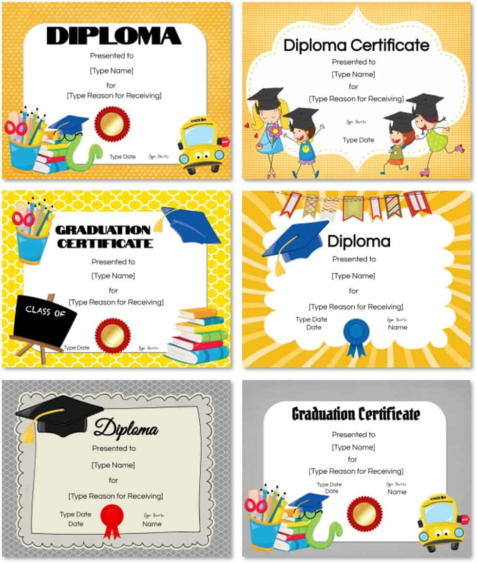 Free Preschool And Kindergarten Graduation Certificate Templates throughout Free Printable Preschool Graduation Certificate