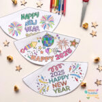 Free Printable 2025 New Year'S Eve Party Hat   Happy Toddler Playtime Intended For Free Printable Printable New Years Hats