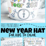 Free Printable 2025 New Years Party Hats For Kids To Color For Free Printable Printable New Years Hats