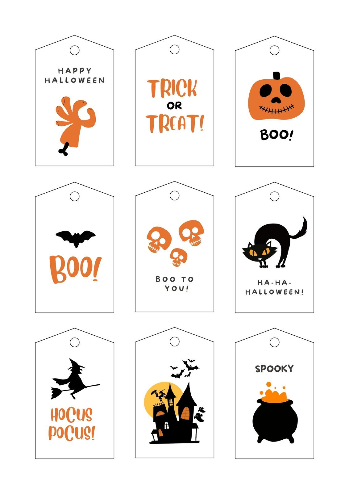 Free Printable And Customizable Halloween Tag Templates | Canva regarding Free Printable Halloween Tags For Goodie Bags