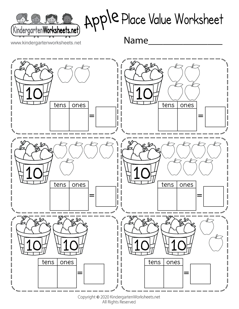 Free Printable Apple Place Value Worksheet throughout Free Printable Place Value Sheets
