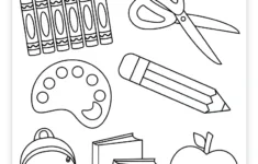 Free Printable Back To School Coloring Page - Pjs And Paint within Free Printable Back To School Crafts