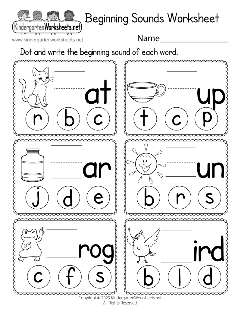 Free Printable Beginning Sounds Worksheet inside Free Printable Beginning Sounds Worksheets