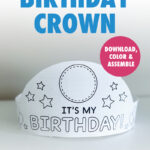 Free Printable Birthday Crown   Pjs And Paint Intended For Free Printable Happy Birthday Crown Printable