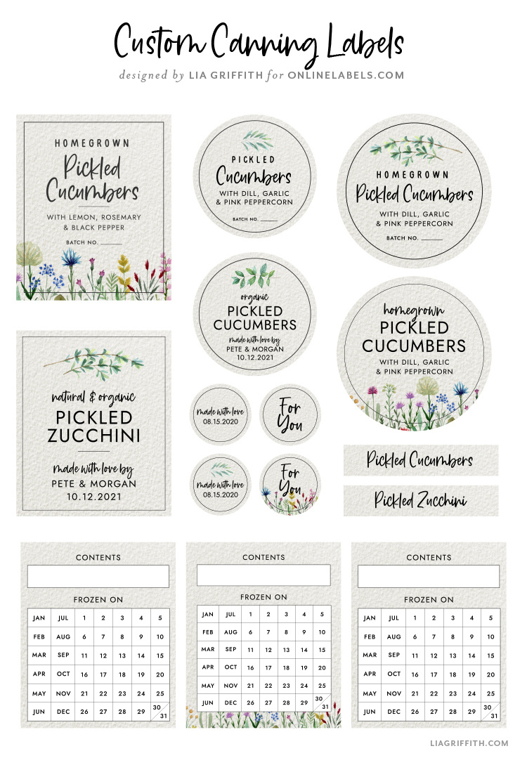 Free Printable Canning Labels - Lia Griffith inside Free Printable Canning Labels