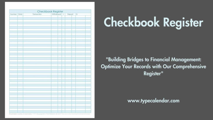 Free Printable Checkbook Register Template