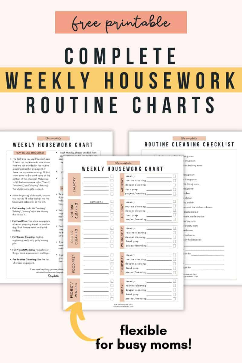 Free Printable Chore Chart For Adults (And Cleaning Checklist) throughout Free Printable Chore Charts For Adults