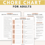 Free Printable Chore Chart For Adults (And Cleaning Checklist) Within Free Printable Chore Charts For Adults