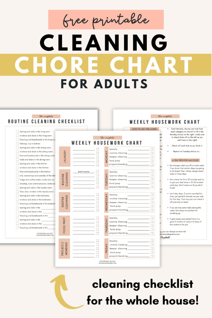 Free Printable Chore Charts For Adults