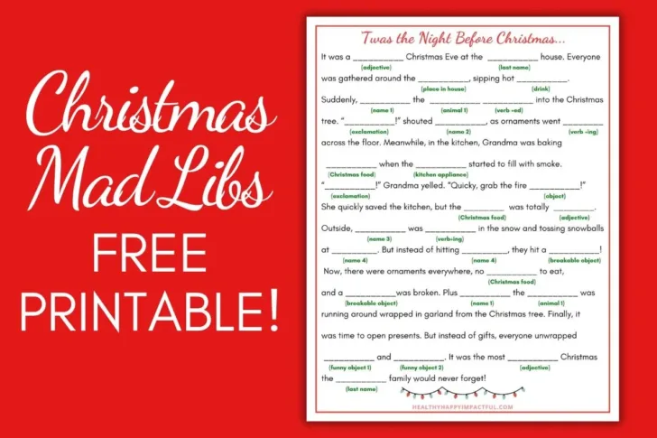 Free Printable Christmas Mad Libs