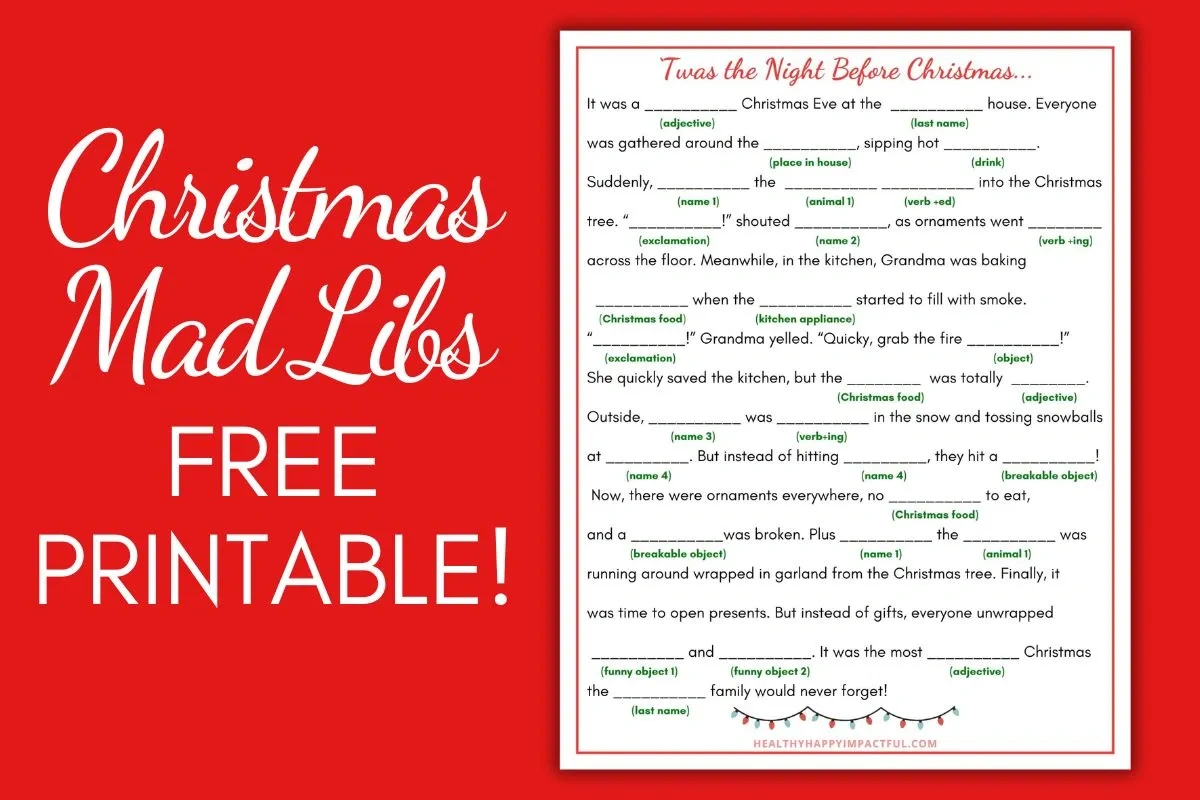 Free Printable Christmas Mad Libs (Hilarious Holiday Fun!) within Free Printable Christmas Mad Libs