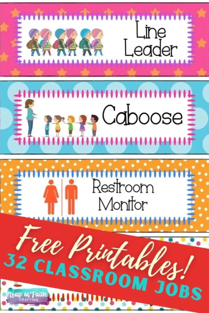 Free Printable Classroom Jobs For Preschool