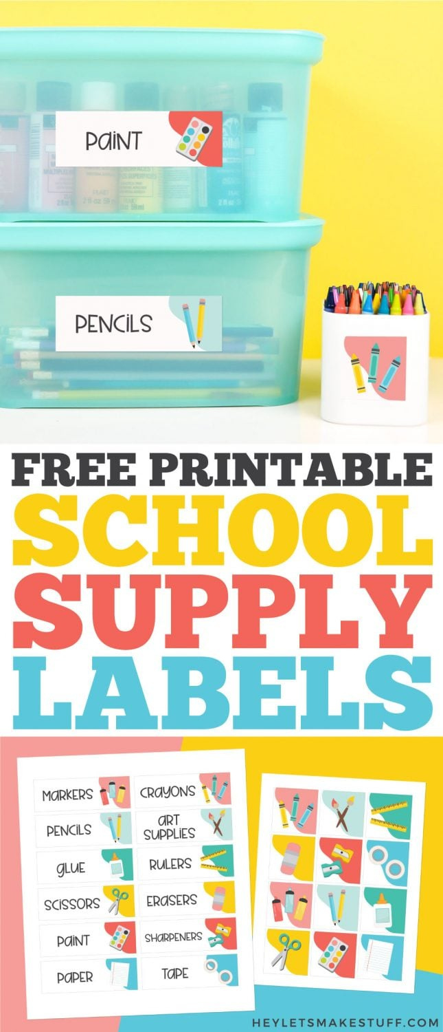 Free Printable Classroom School Supply Labels - Hey, Let&amp;#039;S Make Stuff throughout School Supply Labels Printable Free