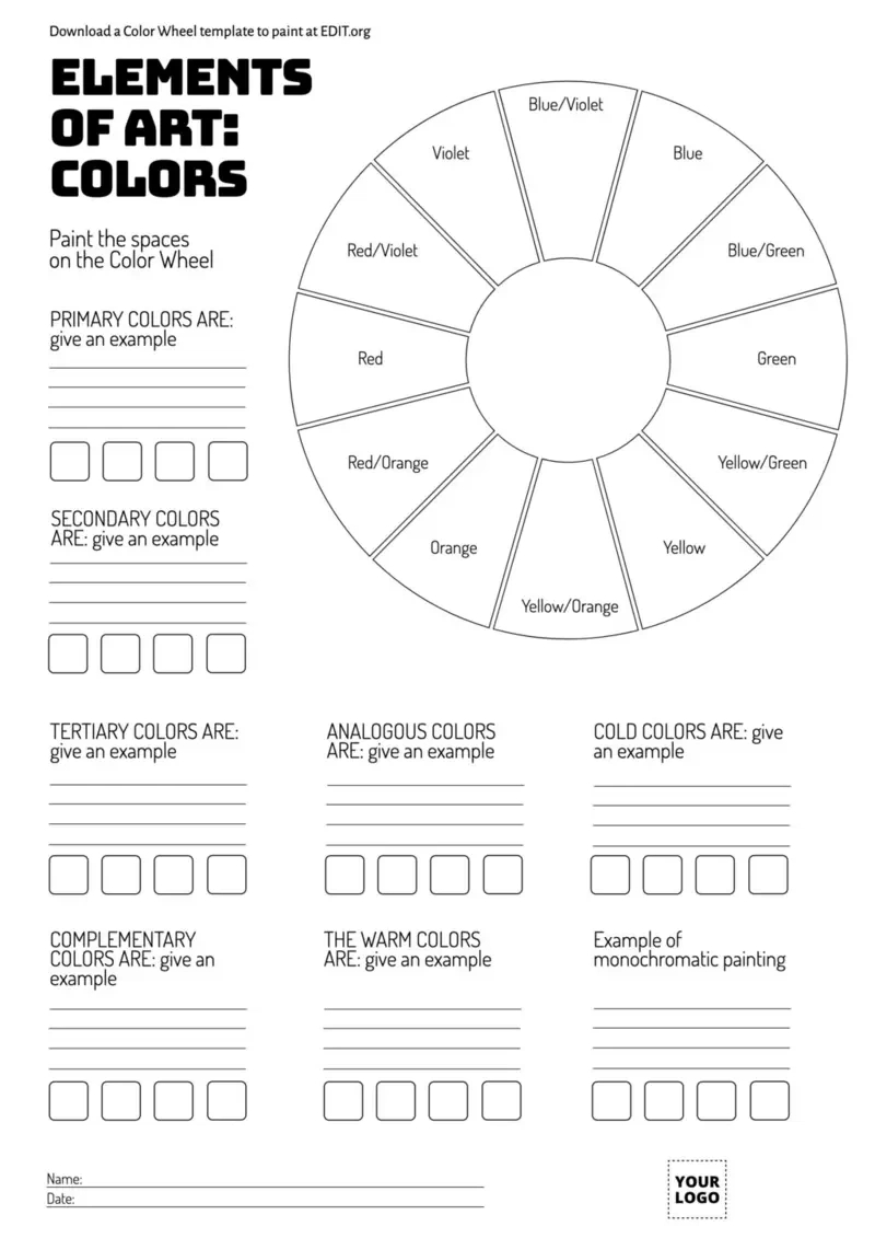 Free Printable Color Wheel Templates regarding Free Printable Color Wheel Worksheet