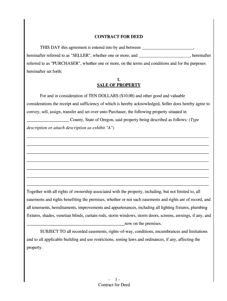 Free Printable Contract For Deed Template: Fill Out &amp;amp; Sign Online regarding Free Printable Contract For Deed Template