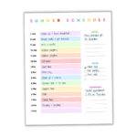 Free Printable Daily & Weekly Summer Schedule For Kids (+ Bonus With Regard To Free Printable Summer Daily Schedule Template