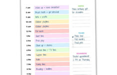Free Printable Daily &amp; Weekly Summer Schedule For Kids (+ Bonus with regard to Free Printable Summer Daily Schedule Template