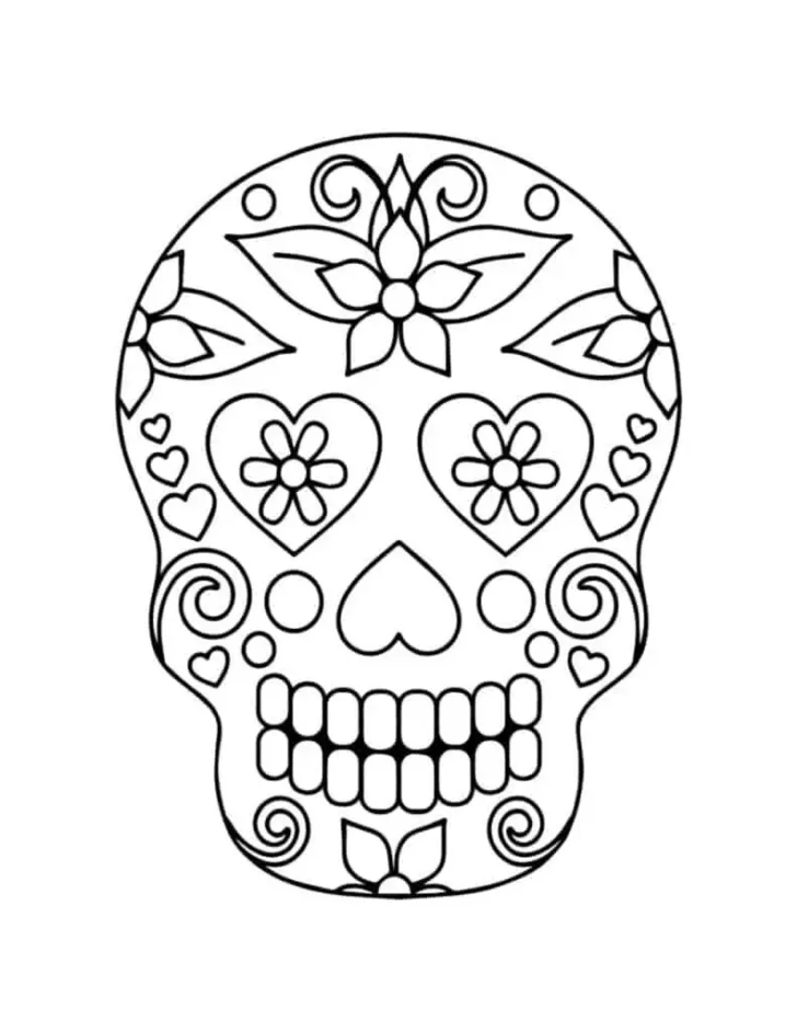 Free Printable Sugar Skull Coloring Pages
