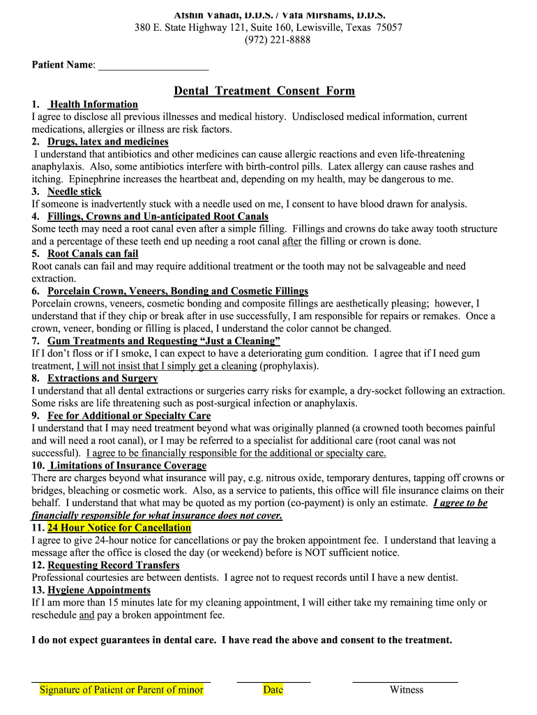 Free Printable Dental Consent Forms: Fill Out &amp;amp; Sign Online | Dochub with regard to Free Printable Dental Consent Forms