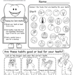 Free Printable Dental Health Worksheet Intended For Free Printable Dental Health Worksheets