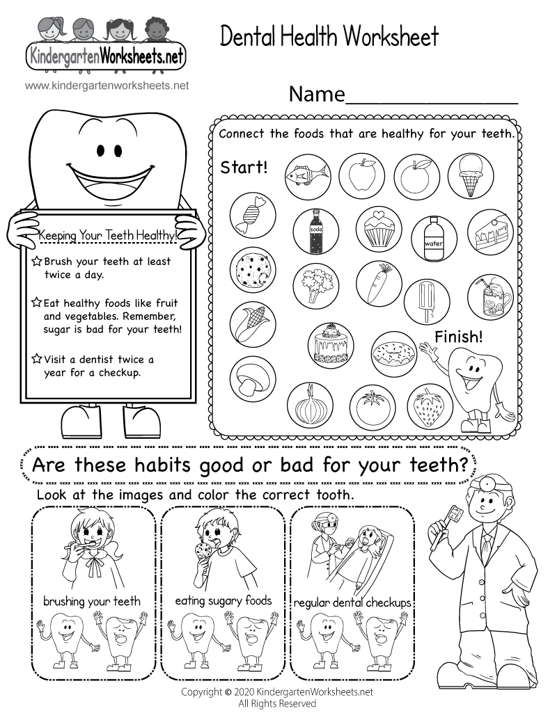 Free Printable Dental Health Worksheet intended for Free Printable Dental Health Worksheets
