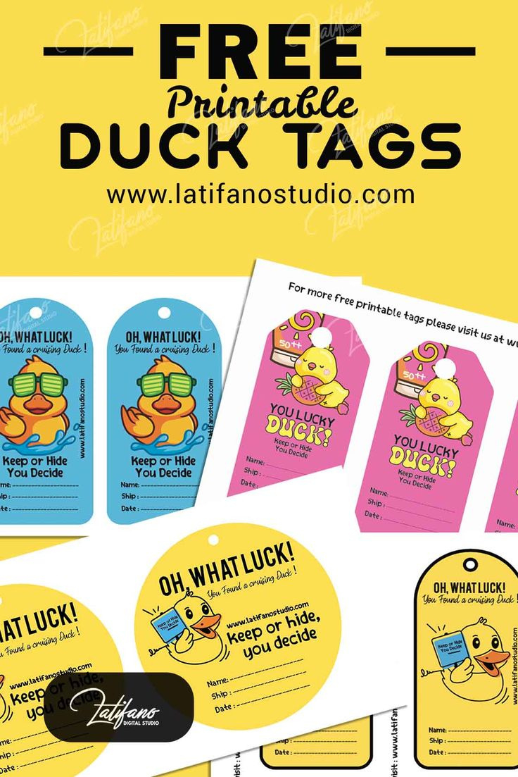 Free Printable Duck Tags Pdf Pdf Template Free in Free Printable Cruising Duck Tags
