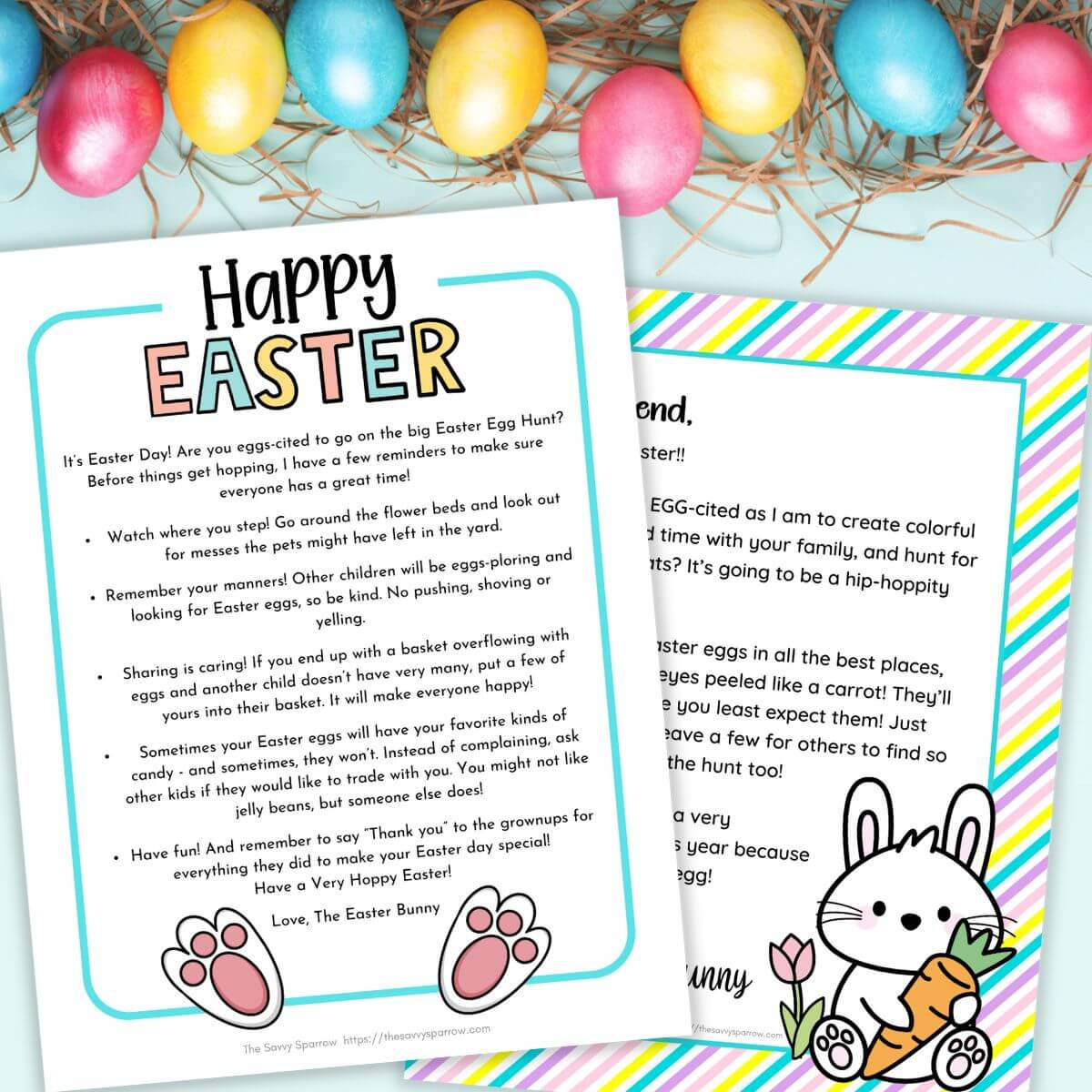 Free Printable Easter Bunny Letter - 4 Letter Templates For Kids! within Free Printable Letters From The Easter Bunny