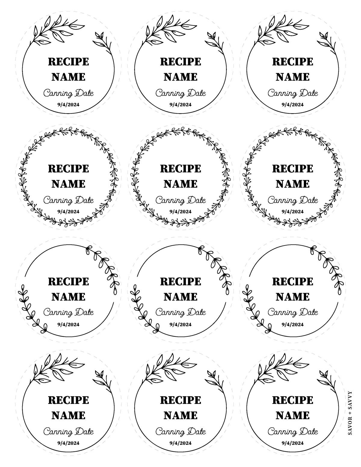 Free Printable &amp;amp; Editable Canning Labels - Savor + Savvy inside Labels For Jars Printable