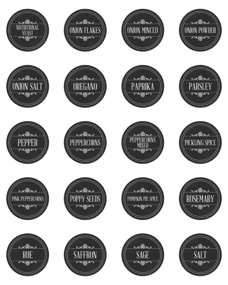 Spices Labels Printable