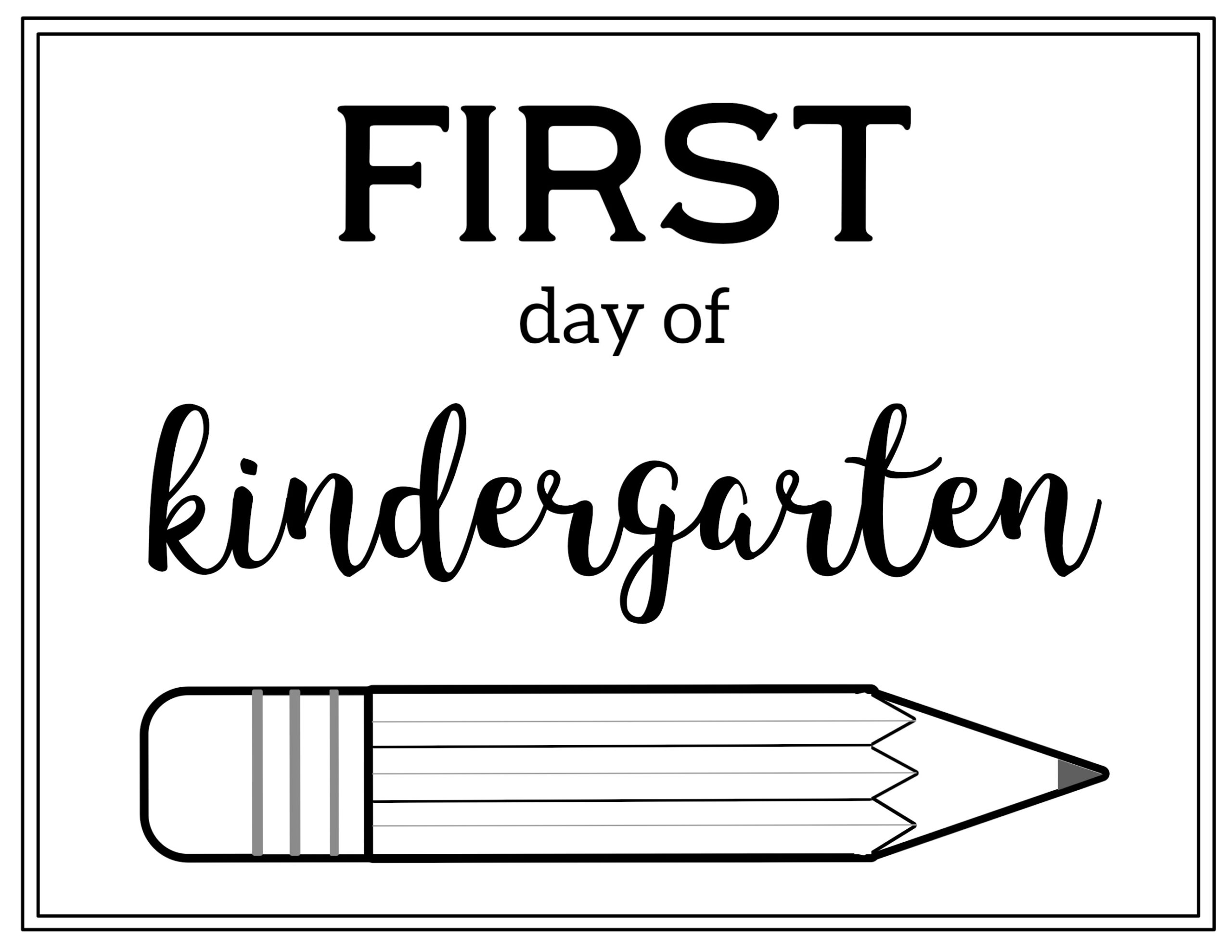Free Printable First Day Of School Sign {Pencil} - Paper Trail Design inside Free Printable First Day Of Kindergarten Sign