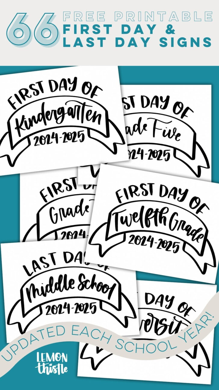 Free Printable First Day of School Signs