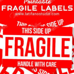 Free Printable Fragile Labels   Fragile Handle With Care Labels Regarding Handle With Care Label Printable