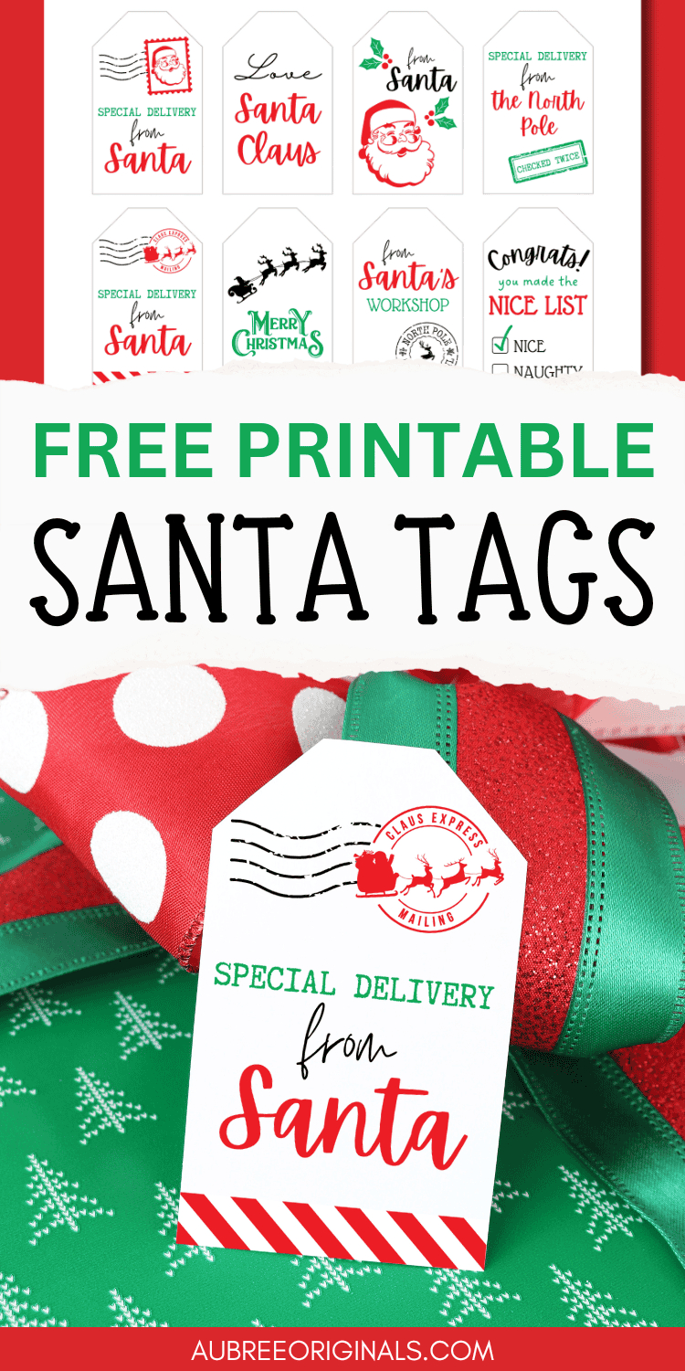 Free Printable &amp;quot;From Santa&amp;quot; Gift Tags For Christmas - Aubree Originals for Free Printable Secret Santa Labels