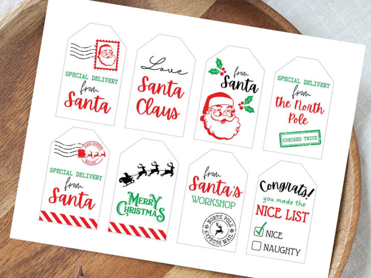 Printable Christmas Labels From Santa