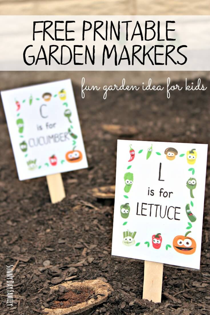 Free Printable Garden Markers Your Kids Will Love | Sunny Day Family within Free Printable Vegetable Label