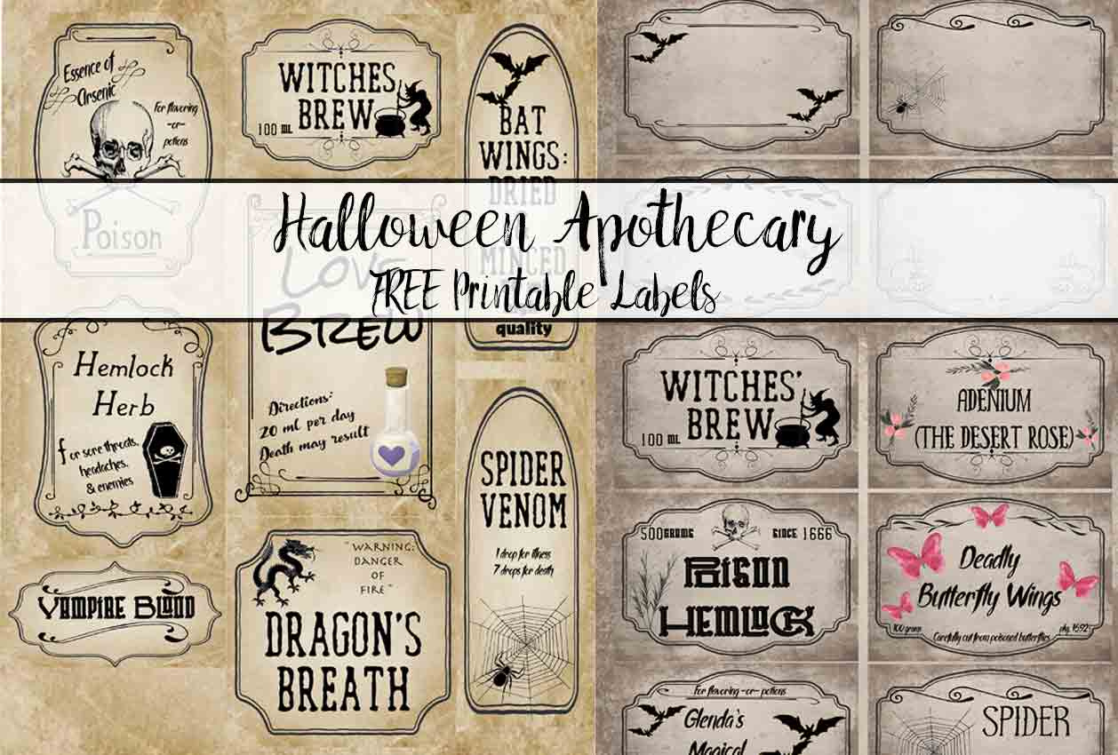 Free Printable Halloween Apothecary Labels: 16 Designs Plus Blanks! intended for Free Printable Apothecary Labels For Halloween
