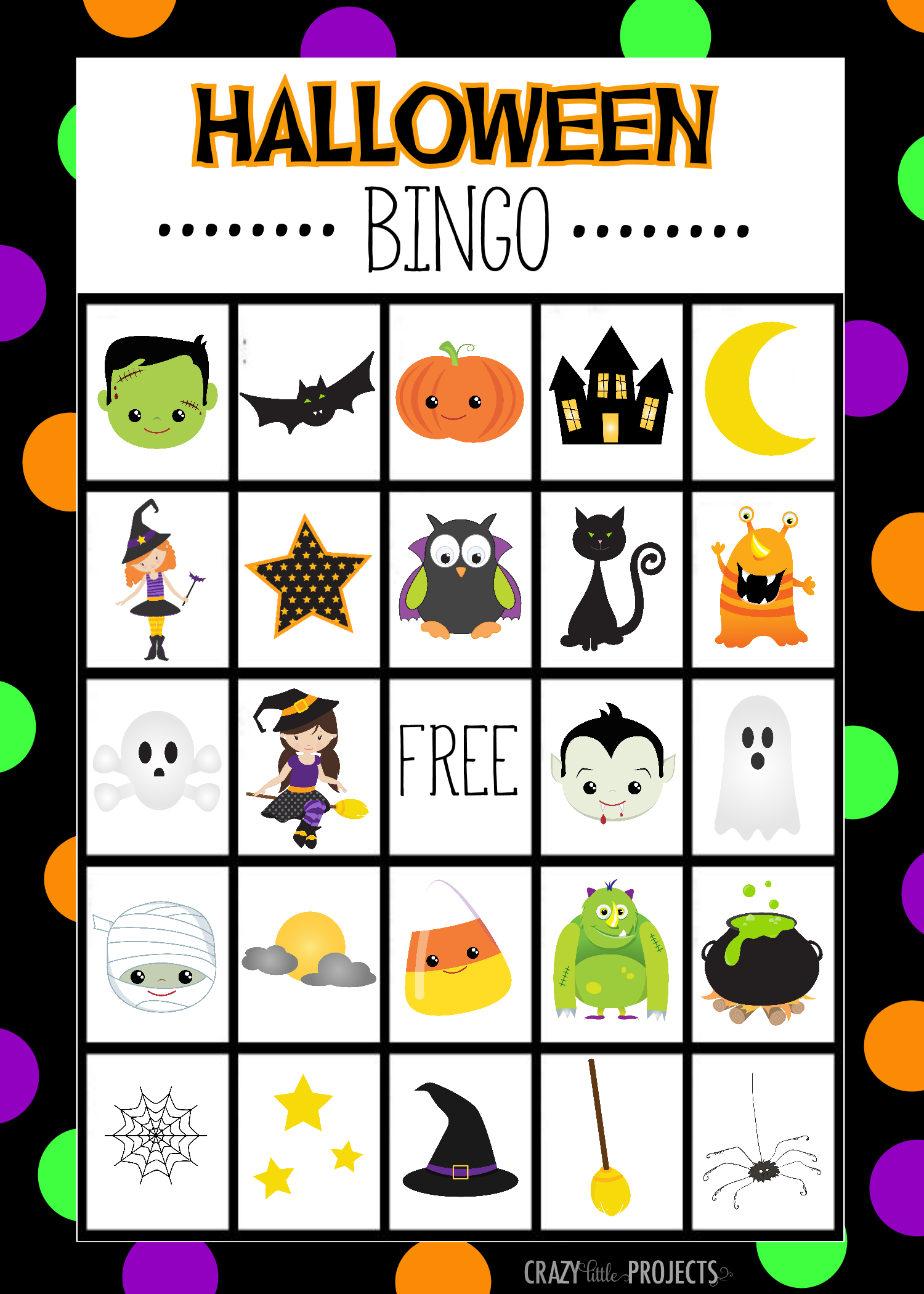 Free Printable Halloween Bingo Game - Crazy Little Projects throughout Free Printable Halloween Bingo Templates