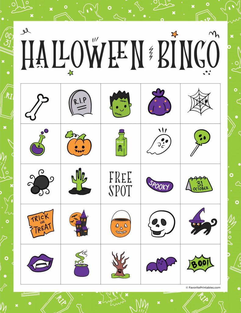 Free Printable Halloween Bingo Game - Favorite Printables with Free Printable Halloween Bingo Templates