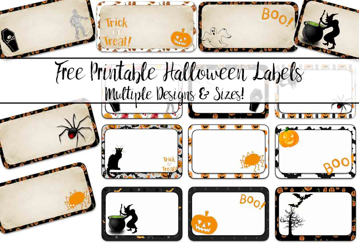Free Printable Halloween Labels: Multiple Sizes, Multiple Designs pertaining to Halloween Food Labels Printable Free