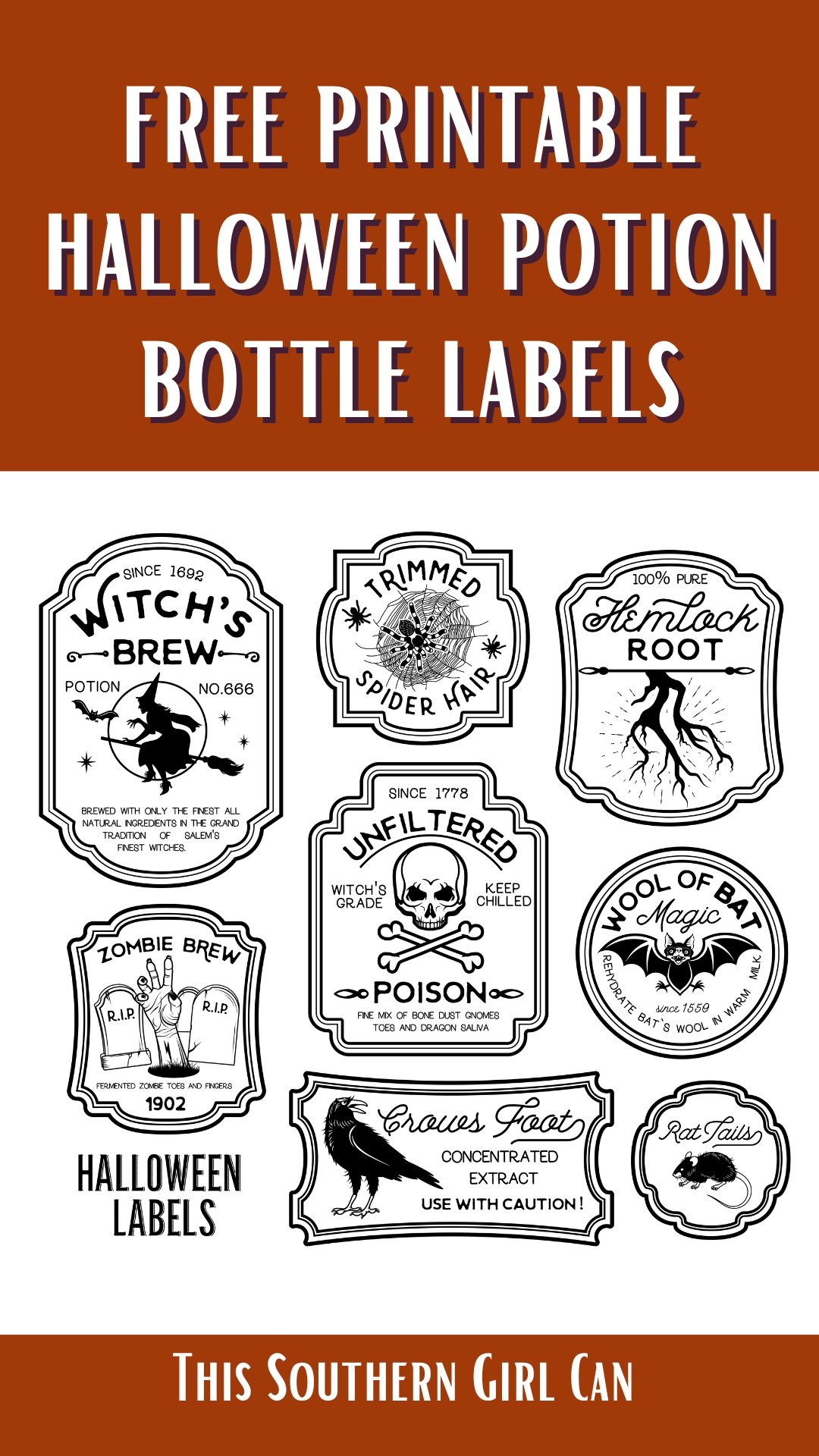 Free Printable Halloween Potion Bottle Labels for Printable Poison Bottle Labels