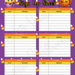 Free Printable Halloween Potluck Signup Sheet   Cassie Smallwood Within Free Printable Halloween Party Sign Up Sheet