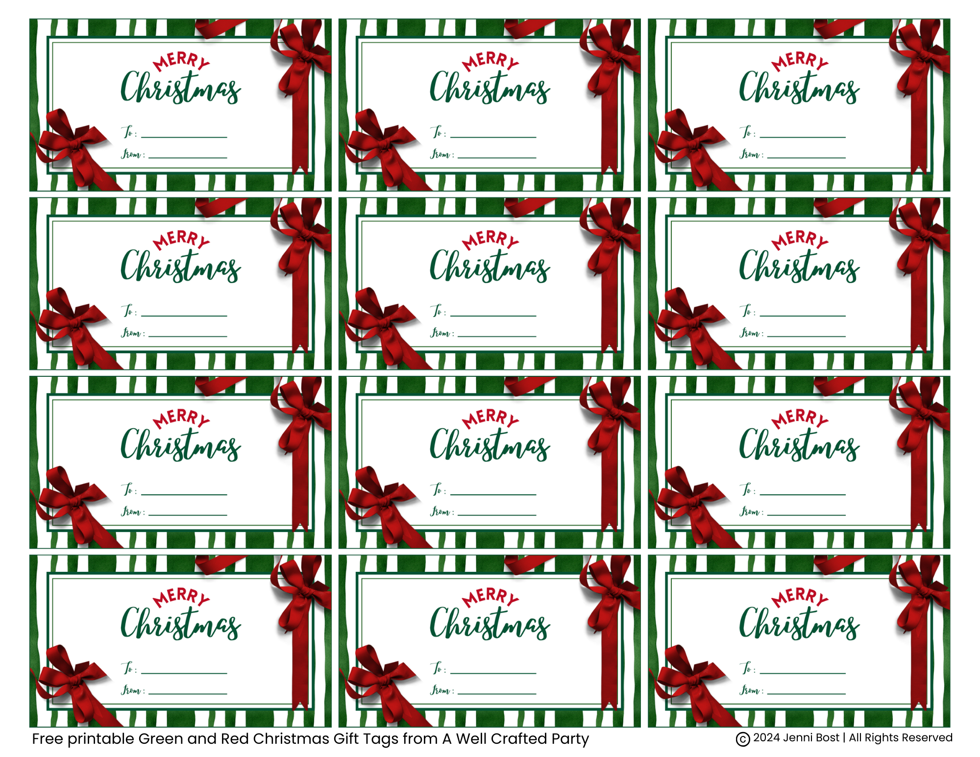 Free Printable Holiday Gift Tags – A Well Crafted Party throughout Free Printable Gift Label Templates