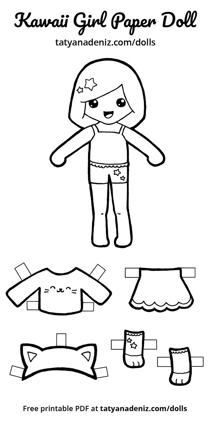 Free Printable Kawaii Paper Dolls regarding Free Printable Cut Out Paper Dolls