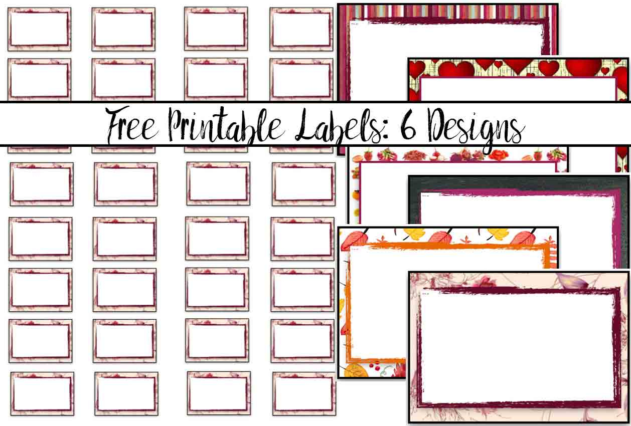 Free Printable Labels: 6 Different Designs within Free Printable Jar Labels Template