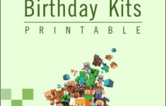 Free Printable) – Minecraft Birthday Party Kits Templates throughout Free Printable Minecraft Birthday Cards