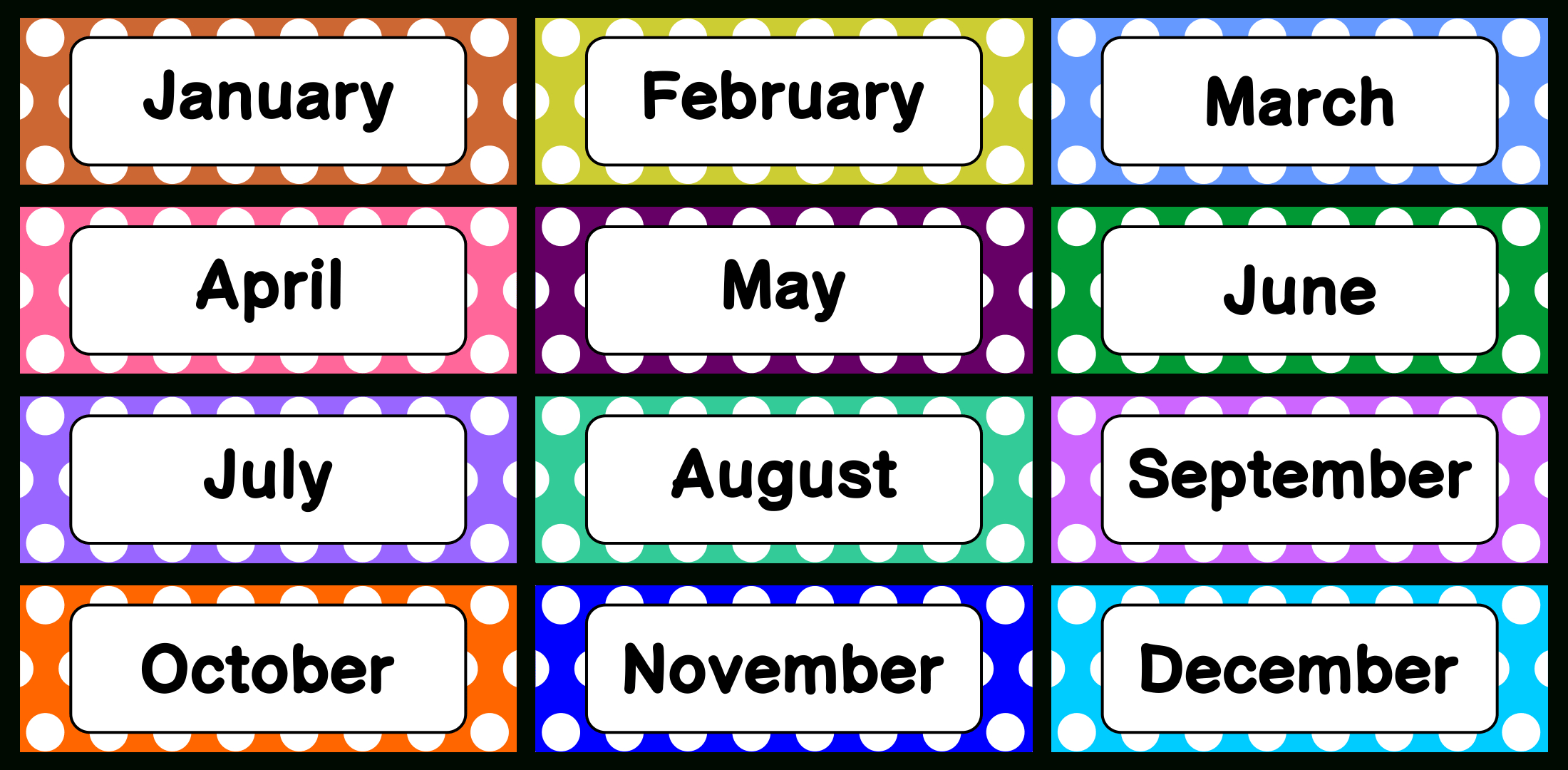 Free Printable Month Labels - Printable Party Favors inside Month Labels Printable Free