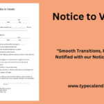 Free Printable Notice To Vacate Letter Templates / Pdf (30 60 Day Regarding Free Printable 30 Day Notice To Vacate